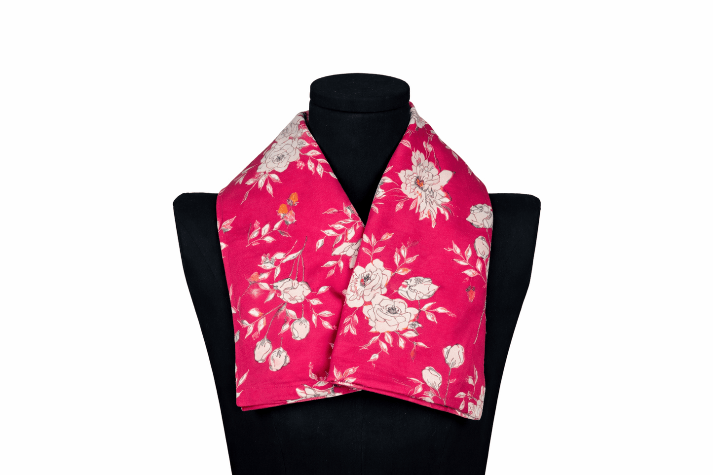 Pure Botanical's Organic Heated & Cooling Neck Wrap, With Removeable Outer Cover In Pastoral Magenta - Cotton Knit