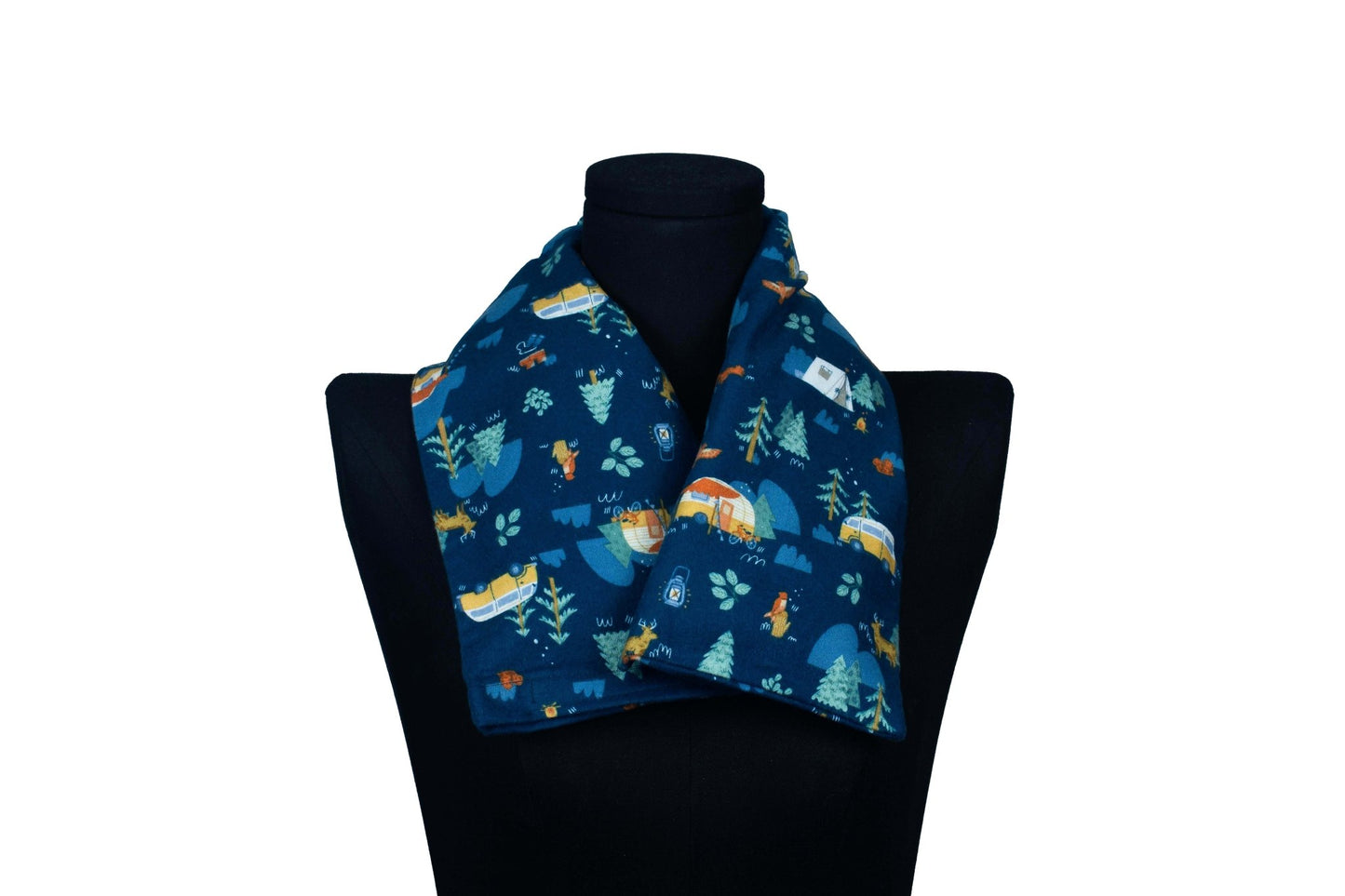 Pure Botanical's Organic Heated & Cooling Neck Wrap, With Removeable Outer Cover In Camp Woodlands Dark