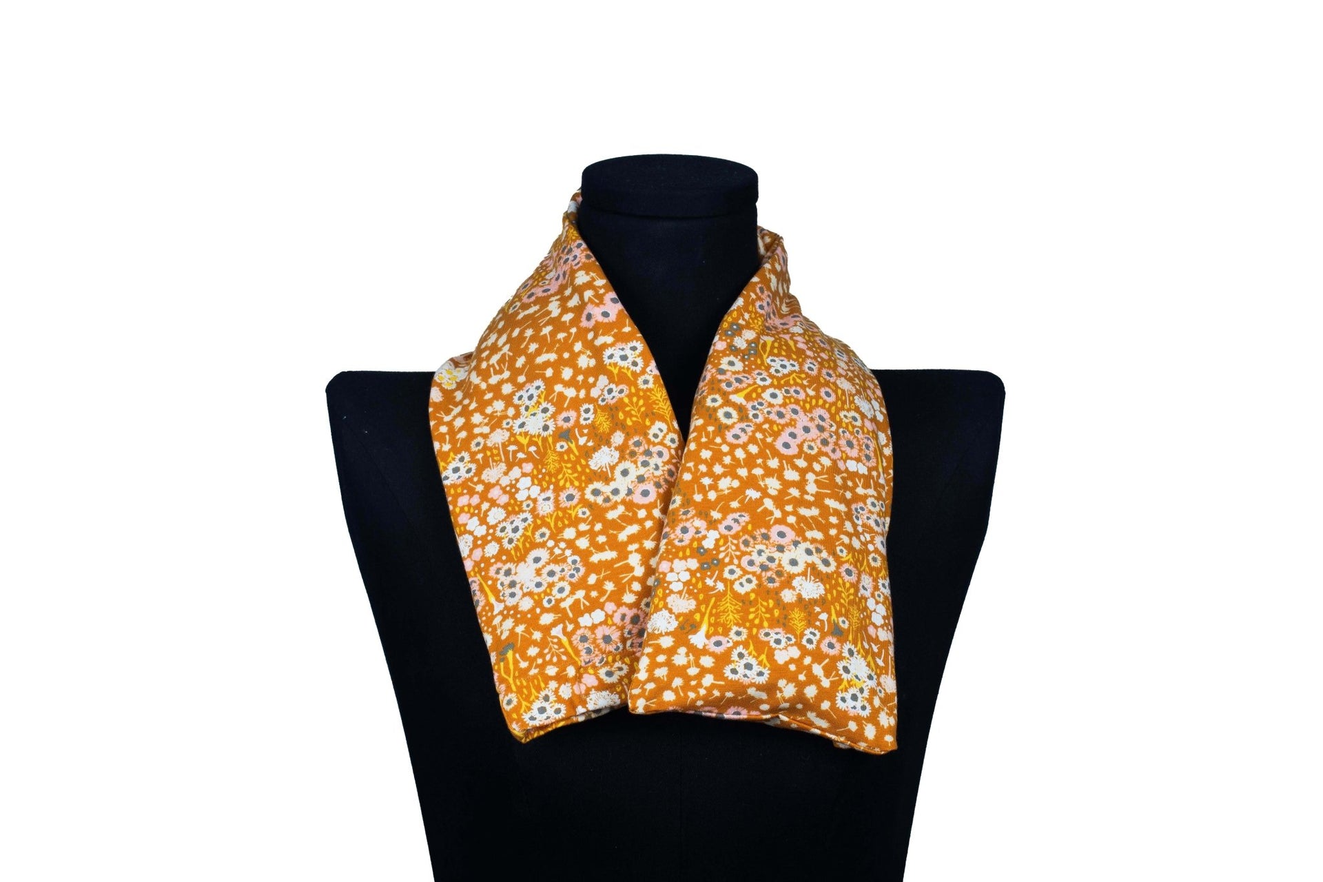 Pure Botanical's Organic Heated & Cooling Neck Wrap, With Removeable Outer Cover In Flora Fields Marigold